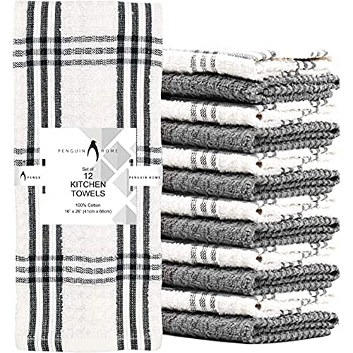 Penguin Home Geschirrtücher aus 100% Baumwolle -Blaugrün - 12 Stück - 40,6 x 26 Zoll - 41 x 66 cm von Penguin Home