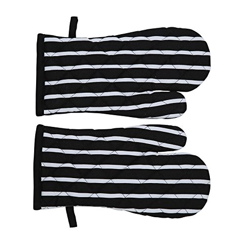 Penguin Home Stripe Ofen-Handschuhe Paar, Schwarz, 3173, 32 x 15 cm von Penguin Home