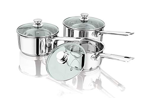 Penguin Home Topfsets 16 Cm, 18 Cm & 20 Cm Edelstahl-Kochtopf-Sets Mit Induktionskochfeld Und Glasdeckel Doppelte Gießlippen Kochgeschirr-Set Kochtöpfe & Pfannen Penguin Home Topfsets 16 Cm, 18 Cm & 20 Cm Edelstahl-Kochtopf-Sets Mit Induktionskochfeld Und Glasdeckel Doppelte Gießlippen Kochgeschirr-Set Kochtöpfe & Pfannen von Penguin Home