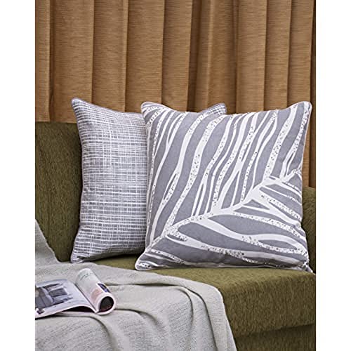 Pinguin Home 100% Baumwolle Mode gedruckte Folie Big Leaf Kissenbezug Dekorative Stylische Weiche Hüllen mit Reißverschluss für Wohnzimmer Sofa Couch Bett (2er Set - 45cm*45cm/18"*18") von Penguin Home