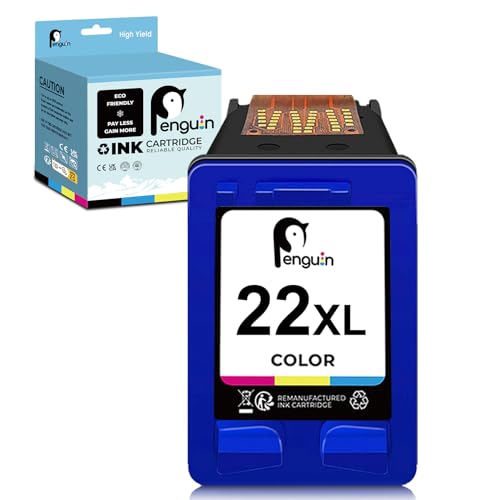 Penguin 22 XL (1 Farbe) Ersatz-Tintenpatrone für Wiederaufbereitete Druckerpatronen für HP 22XL zur Verwendung mit Deskjet 3910 3920 PSC 1401 1402 OfficeJet 4315 5600 FAX 1250 von Penguin