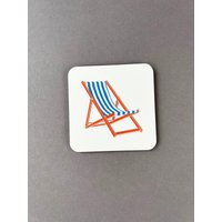 Deckchair Coaster - Seaside Strand Untersetzer Set Kleines Geschenk Melamin Neues Zuhause Ostergeschenk von PenguinInks