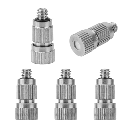 Penitue 5 Messing-Nebeldüsen, 0,48cm Gewinde 0,1mm Öffnung Hochdruck-Sprühdüsenköpfe für Außenkühlsysteme Gewächshäuser Landschaftsbau und Terrassen Penitue 5 Messing-Nebeldüsen, 0,48cm Gewinde 0,1mm Öffnung Hochdruck-Sprühdüsenköpfe für Außenkühlsysteme Gewächshäuser Landschaftsbau und Terrassen von Penitue