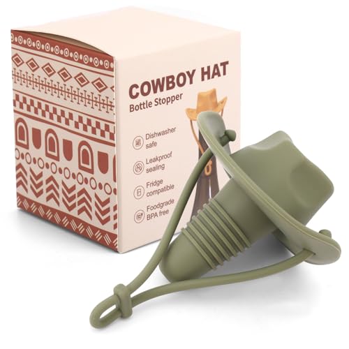 Weinflaschenverschluss in Cowboyhut-Form, Weinverschluss aus Silikon Dekorativer Aufsatz Champagnerkorken-Abdeckkappe Geschenk zum Verschließen und Frischhalten von Weinen (Grün) von Penitue