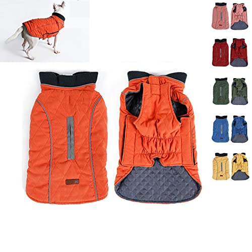 Penivo 6 Farben Haustier Jacke Hundebekleidung Wasserabweisend Winter Warme Kleidung Weste Reversible Winterjacken Mäntel für Kleine Mittelgroße Hund (XS, Orange) von Penivo