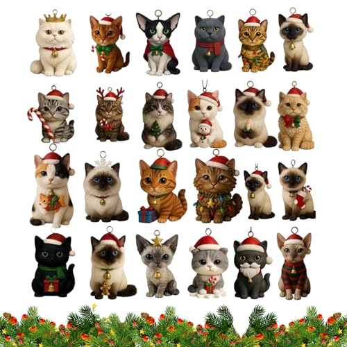 Penlimly Adventskalender,2D Acryl Katzen Kalender Mit 24 Fächern | Künstlerischer Schmuck Für Jugendliche Kinder Erwachsene Zur Weihnachtszeit Penlimly Adventskalender,2D Acryl Katzen Kalender Mit 24 Fächern | Künstlerischer Schmuck Für Jugendliche Kinder Erwachsene Zur Weihnachtszeit von Penlimly