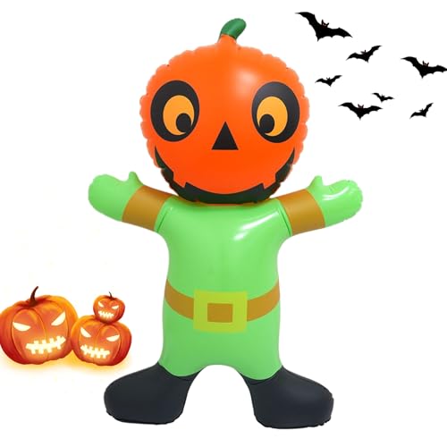 Penlimly Aufblasbare Kürbis Halloween Dekoration, Aufblasbare Grusel Deko PVC Kürbisfigur, Halloween Deko Für Innenbereich Garten Hof Laden Terrasse Wohnzimmer von Penlimly