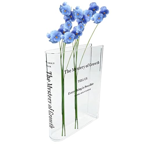 Penlimly Buchform Blumenvase, Acrylbuchblume Vase | Klare Blumenvase,Kulturelle Geschmack dekorative Acrylvase für einzigartige Heimschlafzimmer Akzentbuch Ornament von Penlimly