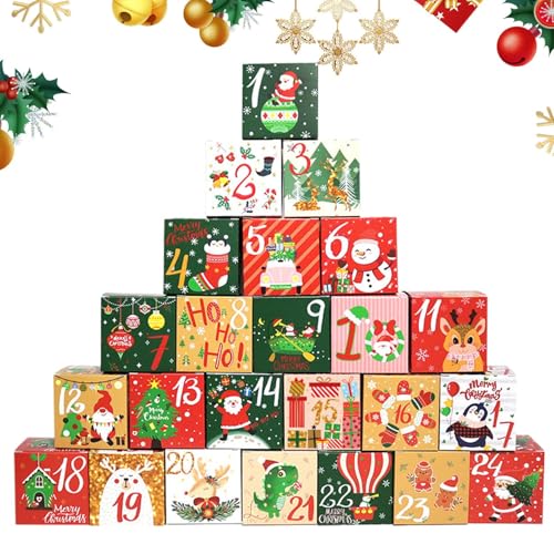 Penlimly Christmas Countdown Kalender Box - 24 Tage Weihnachts Countdown Leere Boxen Selbst Befüllen,Dekofigur Für Schreibtisch Kinder Mädchen Geschwister Freunde Penlimly Christmas Countdown Kalender Box - 24 Tage Weihnachts Countdown Leere Boxen Selbst Befüllen,Dekofigur Für Schreibtisch Kinder Mädchen Geschwister Freunde von Penlimly