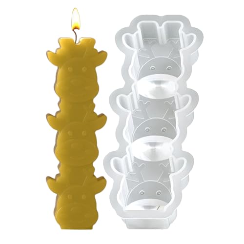 Penlimly Christmas Harz Formen - 3-Fach Kerzenformen Silikon | Bastelbedarf Für Schokolade Plätzchen Süßigkeiten Backen Ton Seife Epoxy Gips Party Deko Weihnachtsschmuck von Penlimly