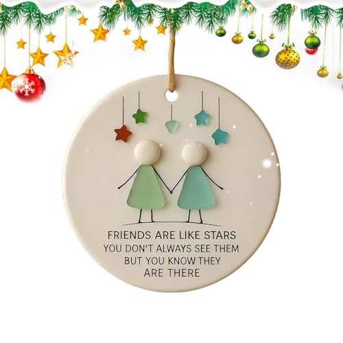 Penlimly Freundschaft Weihnachtsornamente,Acryl Freundschafts Schmuck - Handgefertigte Herzförmige Erinnerung Figur Deko Für Schwestern Familie Frauen Geburtstag Baum Tür Zuhause | Für Frauen von Penlimly