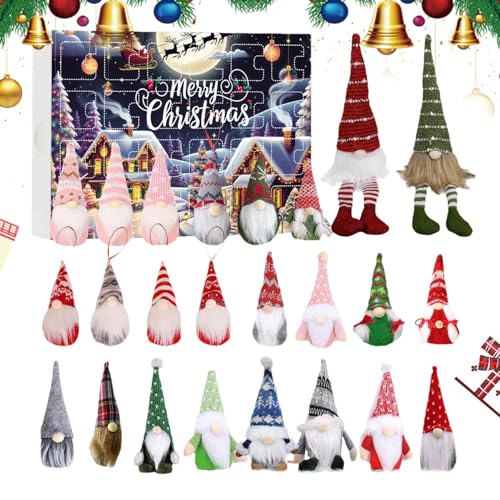 Penlimly Gartenzwerg Countdown | Weihnachtsdekoration Adventskalender 24 Tage | Tischdekoration Weihnachtszwerg Deko | Geschenk Für Mädchen Jugendliche Erwachsene von Penlimly