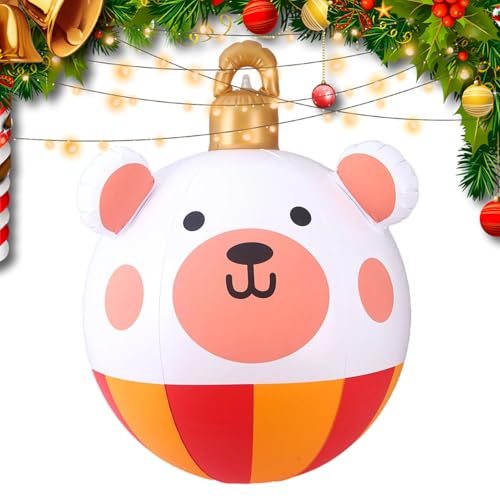 Penlimly Große Aufblasbare Weihnachtskugeln - 58 cm Aufblasbare Weihnachtsdekoration Für Feiertage - Party Deko Außendekor Für Innen Rasen Weg Terrasse Garten Vordertür von Penlimly