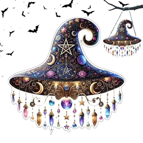 Penlimly Hexenhut Deko Für Halloween - Fensterdekoration Hexenhut Für Halloween | Flache Festdeko Für Zimmer Wohnzimmer Haus Türrahmen Und Wände von Penlimly