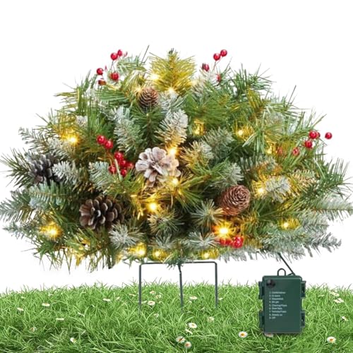 Penlimly Künstlicher Weihnachtsbaumfüller,Weihnachtsbaumfüller - 16-Zoll-Baum vorbeleuchtet mit Ständer - Batteriebetriebener, leuchtender Pflanzgefäßfüller für den Außenbereich, für die Penlimly Künstlicher Weihnachtsbaumfüller,Weihnachtsbaumfüller - 16-Zoll-Baum vorbeleuchtet mit Ständer - Batteriebetriebener, leuchtender Pflanzgefäßfüller für den Außenbereich, für die von Penlimly