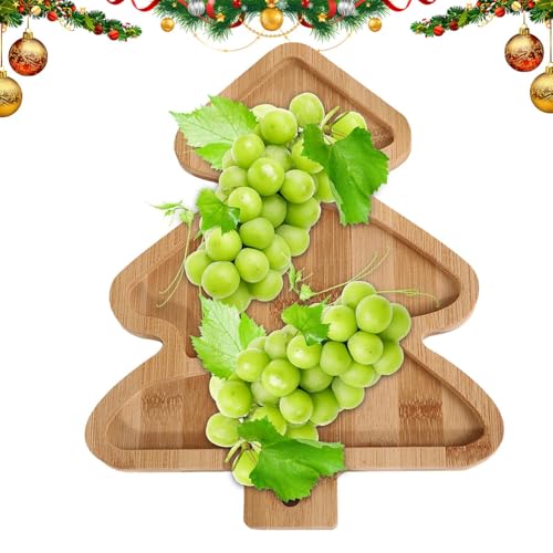Penlimly Weihnachtliches Servierbrett Für Käse & Aufschnitt | Holz Servierplatte Weihnachtsdeko | Präsentierteller Für Snacks Brot Sushi Kekse Obst | Für Festliche Feiern Und Esstisch Deko von Penlimly