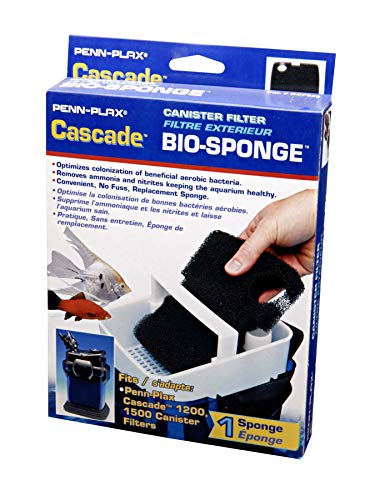 Penn-Plax Cascade 1200/1500 GPH Canister Filter Aquarium Bio Sponge Replacement; 1 Pack, black von Penn-Plax