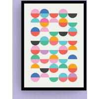 Abstrakte Kreise | Bunter Retro Minimal Druck A6/A5/A4/A3/A2/A1 Zuhause/Wohnen/Büro Wandkunst Ungerahmter Kunstdruck von PennyandMeShop