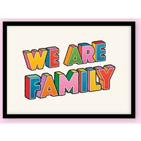 Familie | Buntes Retro Zitat Print A6/A5/A4/A3/A2/A1 Home/Wohnzimmer/Küche Wandkunst Ungerahmter Kunstdruck von PennyandMeShop