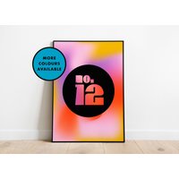 Retro Hausnummer Print | Personalisierter Druck A6/A5/A4/A3/A2/A1 Bunte Wandkunst Ungerahmter Kunstdruck von PennyandMeShop