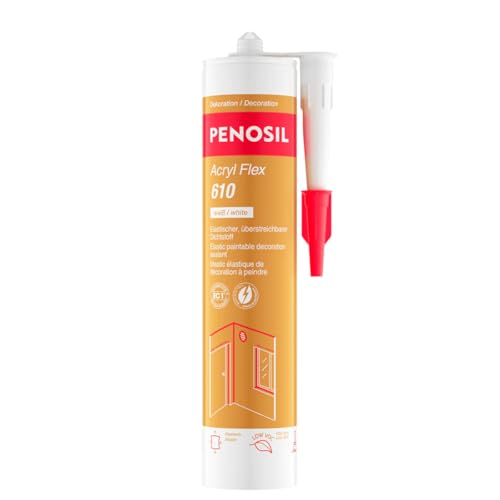 PENOSIL Acryl Flex 610 – Hochflexibler Acryl-Dichtstoff (±12,5%) – Helles Weiß, überstreichbar, VOC-arm – Für Innen & Außen, extra feine Oberfläche, elastisch, geruchlos – 300 ml von Penosil
