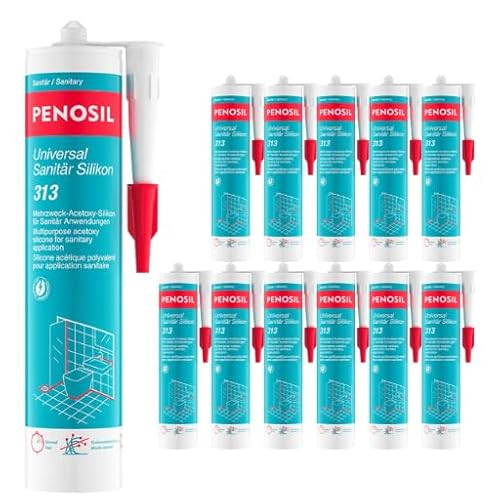 PENOSIL Universal Sanitär Silikon 313 Grau 12 x 300ml – Dauerelastisch, feuchtigkeits- & UV-beständig, wasserfest in 30 Min PENOSIL Universal Sanitär Silikon 313 Grau 12 x 300ml – Dauerelastisch, feuchtigkeits- & UV-beständig, wasserfest in 30 Min von Penosil