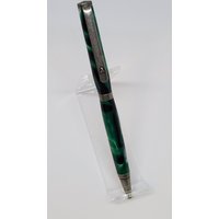 Benutzerdefinierte Handgemachte Grün Und Weiß Acryl Kugelschreiber von PensByBillStore