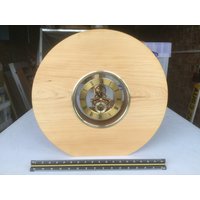 Große Ahorn-Manteluhr Mit Skelett-Uhrwerk von PensClocksandCards