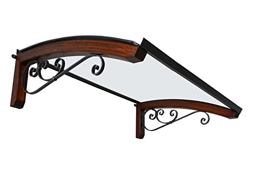 Vordach aus hölzern für den Außenbereich Farbe Dunkel nuss, Transparente kompakte Polycarbonatabdeckung, Modell Legno RICCIO, Haustür-Vordächer Größe 100 x 150 cm Vordach aus hölzern für den Außenbereich Farbe Dunkel nuss, Transparente kompakte Polycarbonatabdeckung, Modell Legno RICCIO, Haustür-Vordächer Größe 100 x 150 cm von Pensiline Bellhouse