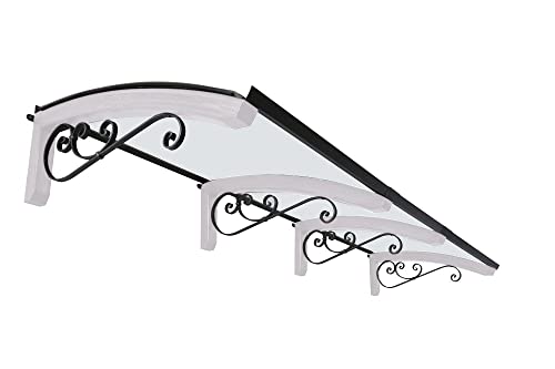 Vordach aus hölzern für den Außenbereich Farbe Weiss und grau, Transparente kompakte Polycarbonatabdeckung, Modell Legno RICCIO, Haustür-Vordächer Größe 100 x 300 cm Vordach aus hölzern für den Außenbereich Farbe Weiss und grau, Transparente kompakte Polycarbonatabdeckung, Modell Legno RICCIO, Haustür-Vordächer Größe 100 x 300 cm von Pensiline Bellhouse