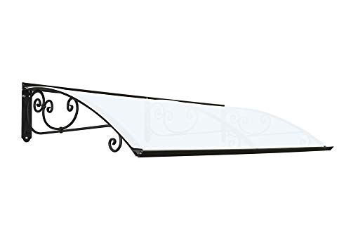 Vordach aus verzinktem Eisen für den Außenbereich, Opal kompakte Polycarbonatabdeckung, Modell RICCIO TOP, Haustür-Vordächer Größe 100 x 250 cm Vordach aus verzinktem Eisen für den Außenbereich, Opal kompakte Polycarbonatabdeckung, Modell RICCIO TOP, Haustür-Vordächer Größe 100 x 250 cm von Pensiline Bellhouse