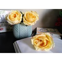 Gelbe Rose 6 Blumen Stifte-Set Mit Blaugrüner Vase-Blumen Stifte-Set-Einzigartiges Geschenk-Bürodekor-Muttertagsgeschenk-Lehrer von Pensonality