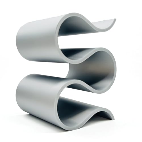 Pentamenta Zigzag Weinregal für 4 Weinflaschen - 3D-Druck mit Biokunststoff, modernes Design - Schwarz, Silber oder Bronze (Silber) von Pentamenta