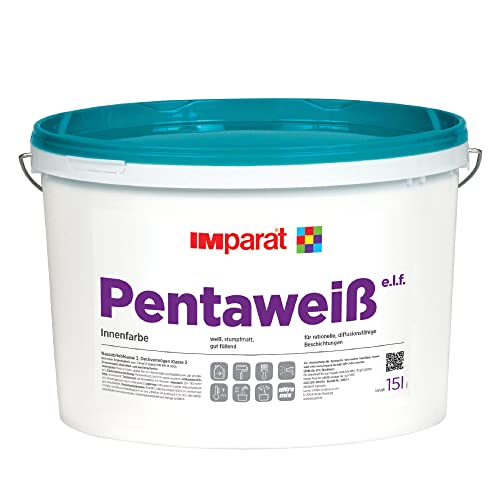 Pentaweiß IMparat e.l.f. Wandfarbe Innenfarbe Objektfarbe Profiqualität 15 L Weiß von Pentaweiß