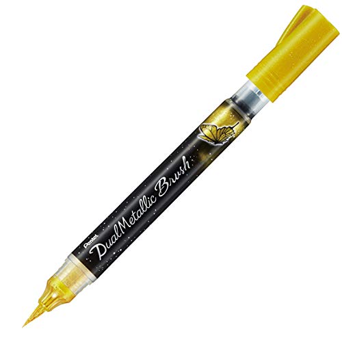 Pentel - Rotulador pincel con pulsador trasero y de tinta brillante, Color dorado. Pentel - Rotulador pincel con pulsador trasero y de tinta brillante, Color dorado. von Pentel