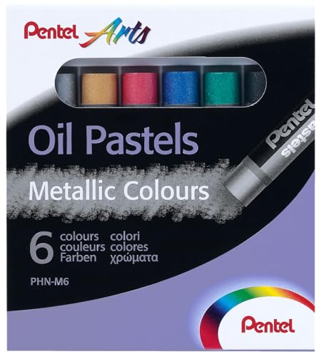 Pentel PHN-M6 Metallic Ölkreiden, 6er Set, farblich sotiert, 1 Stück (6er Pack) von Pentel