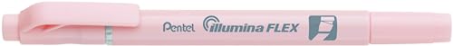 Pentel SLW11P-PE Illumina Flex Textmarker in Pastellfarben mit Doppelspitze zum Hervorheben, Unterstreichen, Markieren und Akzente setzen, schlanke Stiftform, rosa, 1 Stück von Pentel