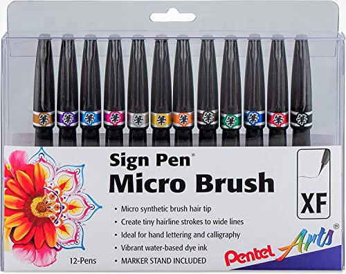 Pentel Sign Pen Micro Brush 12 pack SESF30CPC12 von Pentel