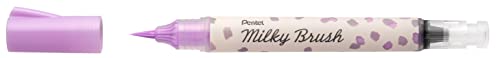 Pentel XGFH-PVX Milky Brush, Pinselstift enthält flüssige, matt trocknende Pastellfarbe, pastell-violett, 1 Stück auf Blisterkarte von Pentel