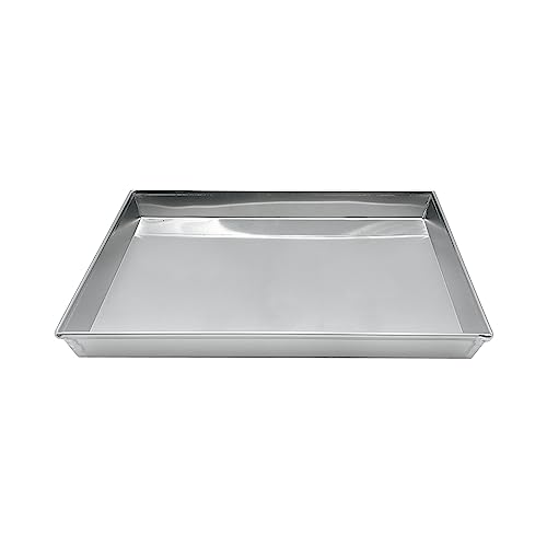 Pentole Agnelli Linea Pasticceria e Pizza Rechteckiges Backblech aus Aluminiumlegierung 3003 mit Rand, Silber/schwarz, 40 x 30 cm von Baldassare Agnelli
