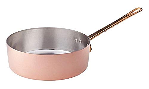 Pentole Agnelli ALCM107M24 Niedrig verzinnter Auflauf aus gehämmertem Kupfer mit 1 Messinggriff, 24 cm von Baldassare Agnelli