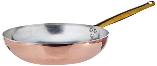 Pentole Agnelli ALCU111B28 Glatte kupferverzinnte Handsprungpfanne mit röhrenförmigem Griff, 28 cm von Baldassare Agnelli