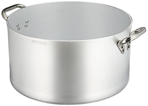 Pentole Agnelli Linea Alluminio Professionale 5 mm Zylindrischer Kochtopf mit hohem Radiant, Aluminium, Silber/schwarz, 36 cm von Baldassare Agnelli