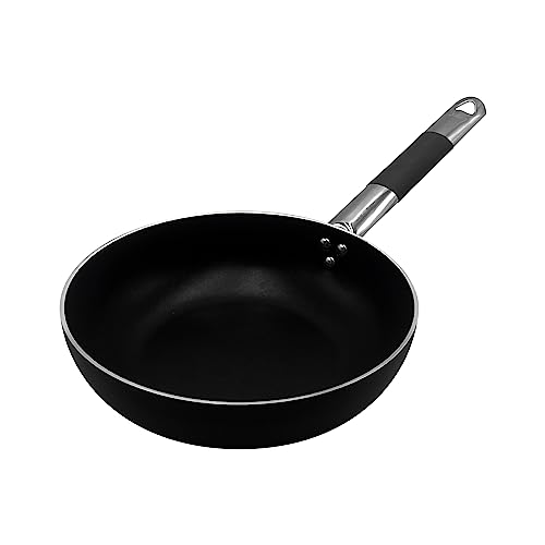 Pentole Agnelli ALSC111BSSC32 Schwarzes, grobes, hochsalziges Senkaluminium mit kühlem Edelstahlrohrgriff, 32 cm, schwarz von Baldassare Agnelli