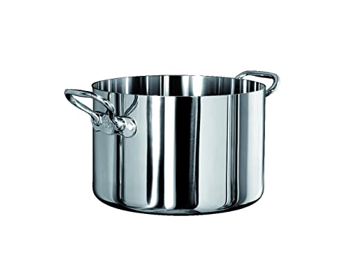Pentole Agnelli ALUM10424 Hohe Kasserolle mit 2 Griffen, Aluminium, silberfarben, 24 cm von Baldassare Agnelli