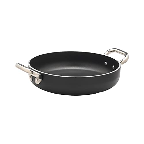 Pentole Agnelli Alblack Pfanne aus Aluminium, Dicke 5 mm, Boden Induktion von 10 mm, mit 2 Griffen aus Edelstahl, Schwarz, 28 cm Pentole Agnelli Alblack Pfanne aus Aluminium, Dicke 5 mm, Boden Induktion von 10 mm, mit 2 Griffen aus Edelstahl, Schwarz, 28 cm von Pentole Agnelli