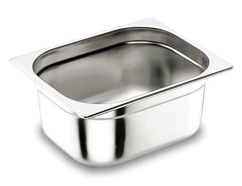 Baldassare Agnelli COIXGNP19100 Gastronorm Spülschüssel 1/9, Metall, Silber/schwarz, 10.8 x 17.6 x 10 cm von Baldassare Agnelli