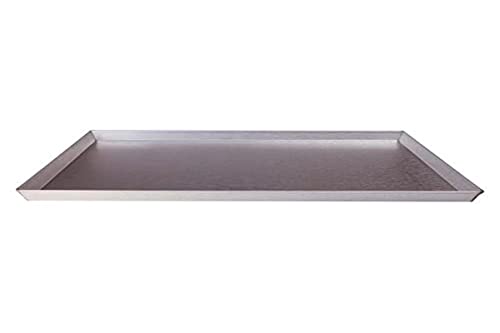 Pentole Agnelli Blech, rechteckig, gerader Rand, Blech mit Aluminiumbeschichtung, 2 cm Höhe, 1,5 mm dick, silberfarben von Pentole Agnelli