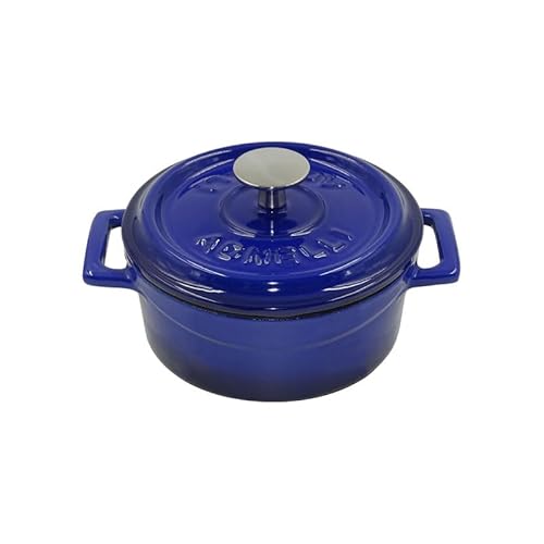 Pentole Agnelli COGHSRP10414B Kochgeschirr Slowcook Auflauf aus Gusseisen, 14 cm, 0,8 l, blau von Pentole Agnelli