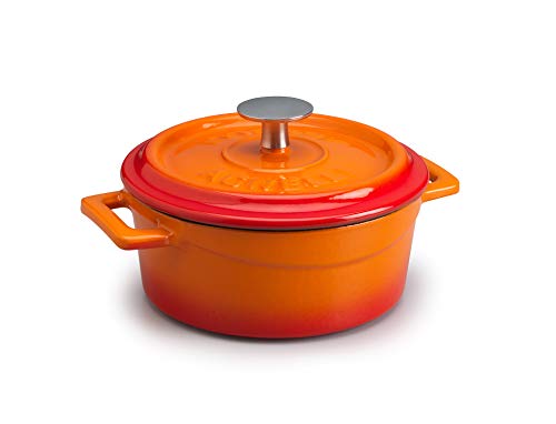 Pentole Agnelli COGHSRP10424O Auflauf mit Griffen und Deckel, Gusseisen, Orange, 4,5 l von Pentole Agnelli